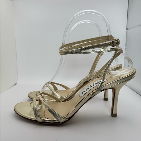 Jimmy Choo Gold Wrap-Around Strap Heels size 38.5 - Picture 3 of 10